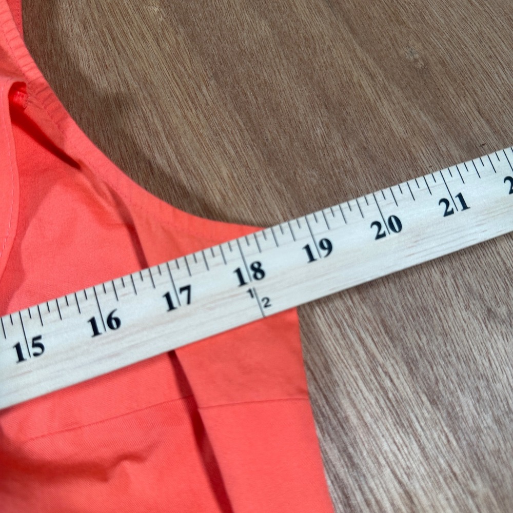 Worthington Ruffle Front Blouse Women Medium Coral Orange Sleeveless Zip Top - Picture 4 of 10